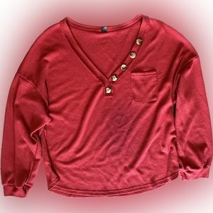 Women’s Red Long Sleeve Top XL - Shein